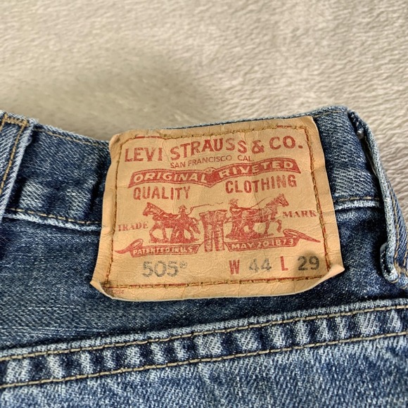 Vintage Levis 505 Jeans Mens 44x29 Blue Regular Fit Straight Denim Medium Wash - Picture 2 of 13